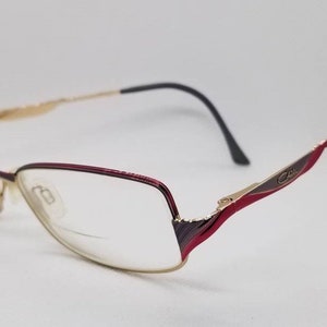 Vintage Cazal Gold Red Gray Eyeglasses Frames Mod 4150 RX LENSES