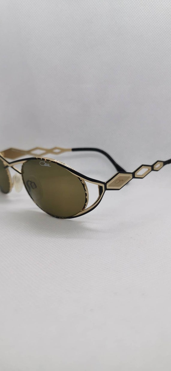 Vintage Cazal Gold Black Sunglasses Mod 977