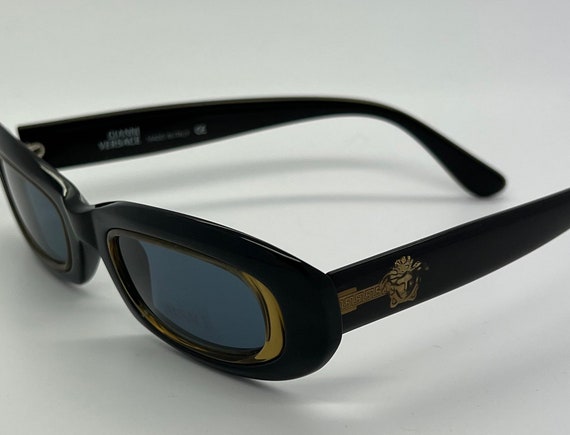 Vintage Like New Gianni Versace Black Gold Sungla… - image 5