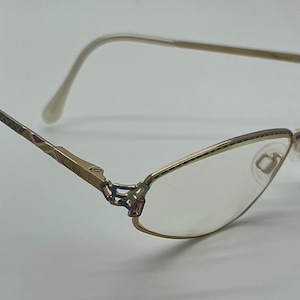 Vintage Cazal Gold Baby Blue Turquoise Purple Eyeglass Frames Mod 429 RX LENSES