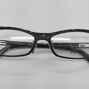 Vintage New Old Stock Fendi Black Clear Marble Eyeglass Frames Mod F726 DEMO LENSES