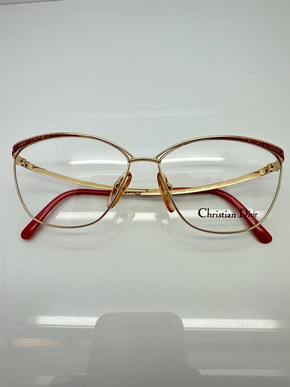 Vintage Christian Dior Gold Pink Tortoise Eyeglass Frames 