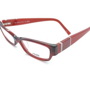 Vintage New Old Stock Fendi Red Monogram Eyeglass Frames Mod F942 DEMO LENSES