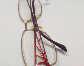 Vintage Cazal púrpura oro rojo tono gafas Marcos RX LENSES