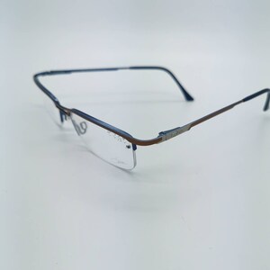 vintage New Old Stock Cazal Brown Bleu Semi Rimless Eyeglass Frames Mod 709 DEMO LETS