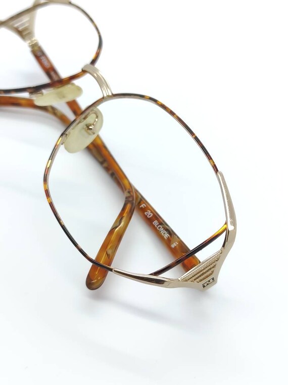 Vintage Fendi Blonde Tortoise Gold Eyeglass Frame… - image 2