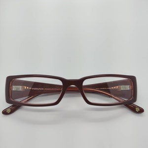 Vintage New Old Stock Versace Burgundy Gold Eyeglass Frames Mod 3105 DEMO LENSES image 9