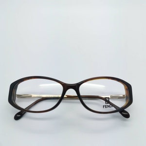 Vintage New Old Stock Fendi Tortoise Bronze Eyeglass Frames Mod VL 7614 DEMO LENSES