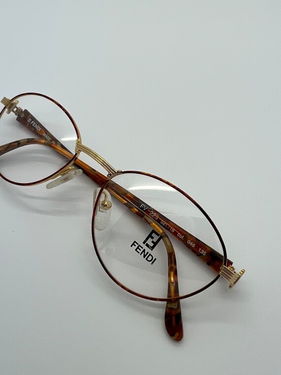 Vintage New Old Stock Fendi Gold Tortoise Eyeglas… - image 3