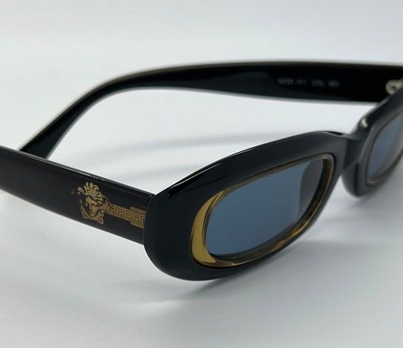 Vintage Like New Gianni Versace Black Gold Sungla… - image 1