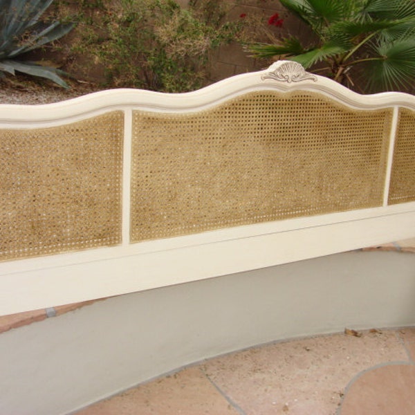Vintage Dixie King French Provincial Cane Headboard