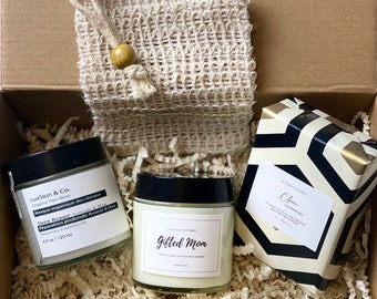 Gift set #1 | Gift for Mom | Gifts for wife | gifts for sister | Holiday Gifts | Soap + Candle + Hair Mask | Small Business Gift