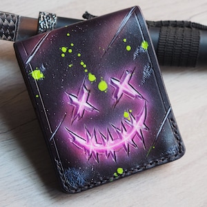 Jinx Leather Wallet - Cyberpunk Card Holder - 2077 - Edgerunner