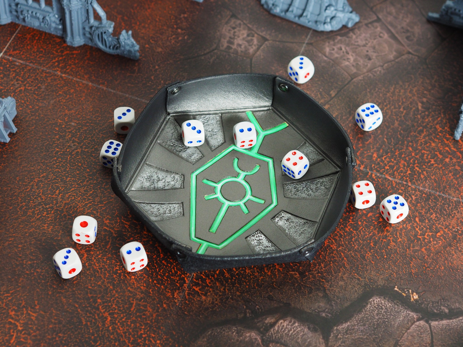 Leather dice tray WH40k dice tray Warhammer 40k Necrons Etsy