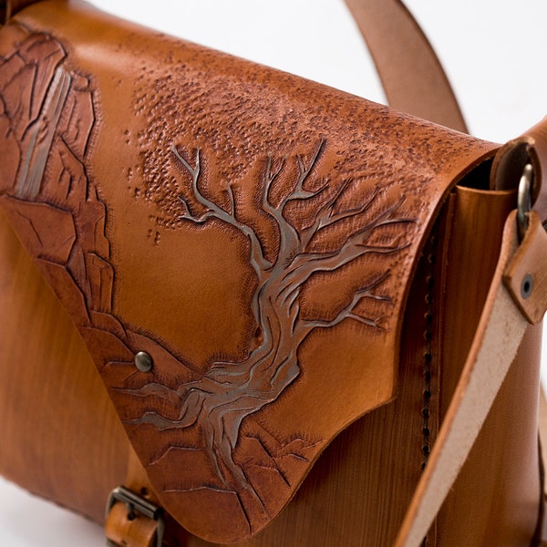 Sac Celtic Tree - Sac en cuir - Yggdrasil - Arbre de vie - vikings - Mythologie nordique