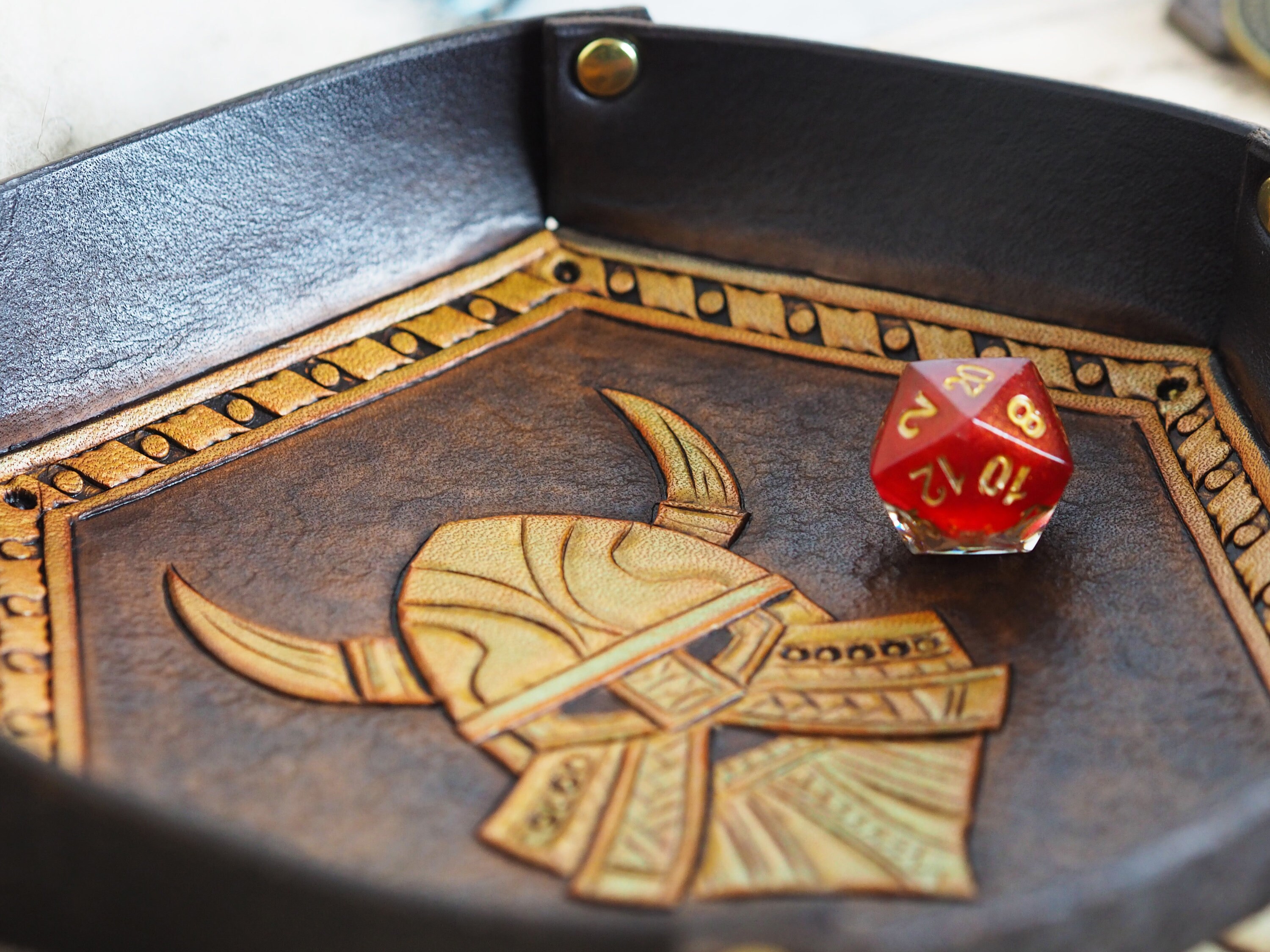 Leather dice tray D&D dice tray Dungeons and Dragons Etsy