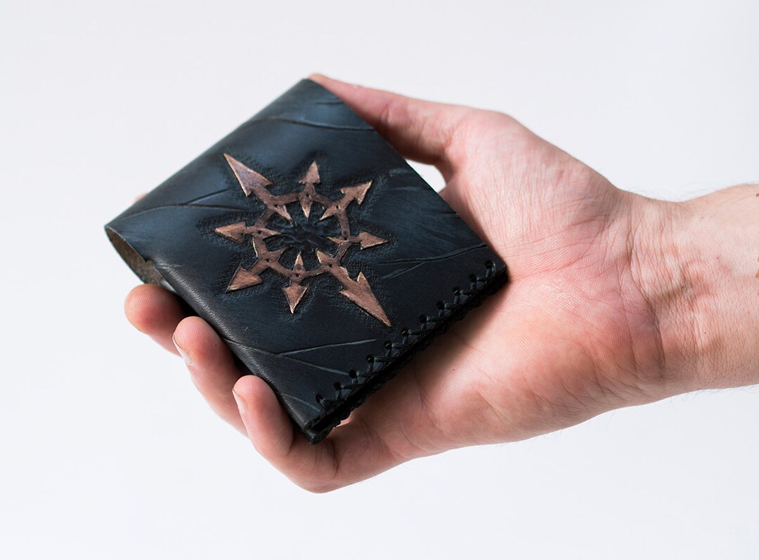 Chaos Wallet - Wh40k Inspired-leather Wallet - Minimalist