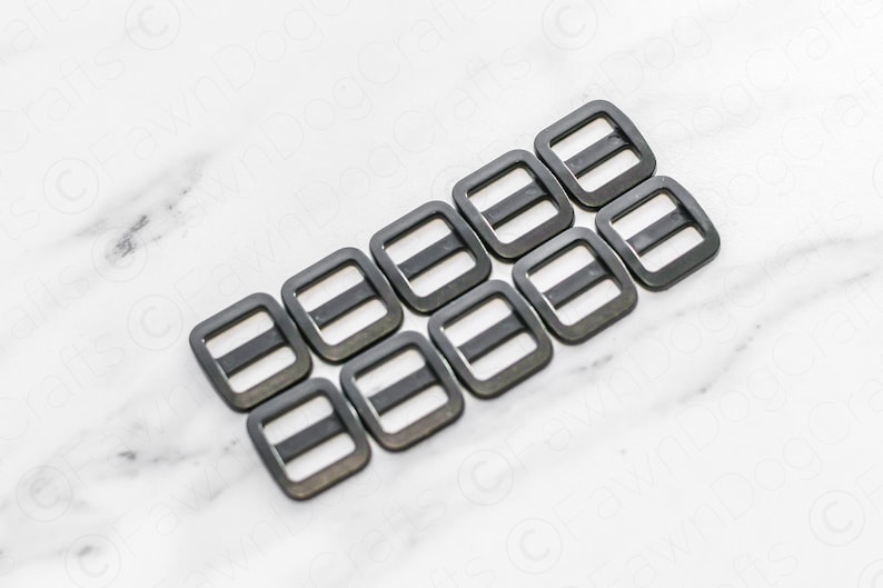 Triglides 25 Pieces of 12 Black Plastic DIY Dog Collar Handbag Purse Backpack Hardware