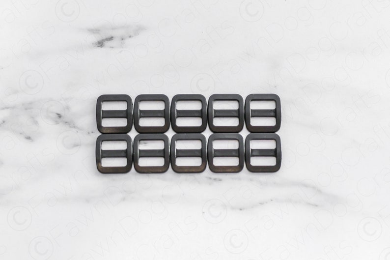 Triglides 25 Pieces of 12 Black Plastic DIY Dog Collar Handbag Purse Backpack Hardware