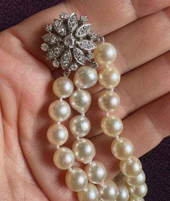 Gorgeous, 3-strand Natural, Baroque, Akoya Pearls… - image 2