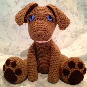 PATTERN: Chocolate Labrador Pouty Puppy Amigurumi