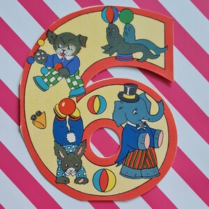 carte d’anniversaire vintage inutilisée | 6 ans