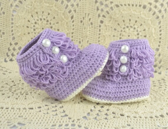 ugg inspired crochet baby booties