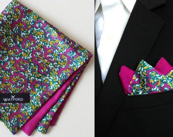 Polyester Silk Pocket Square, Pocket Square, Double-sided Pocket Square, Floral Pocket Square, Mens Handkerchief, Pocket Hankie