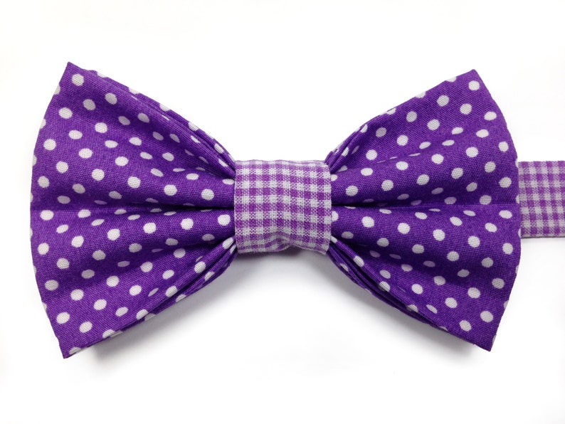 Purple Polka Dot Bow Tie Kids Bow Ties Boys Bow Tie Etsy