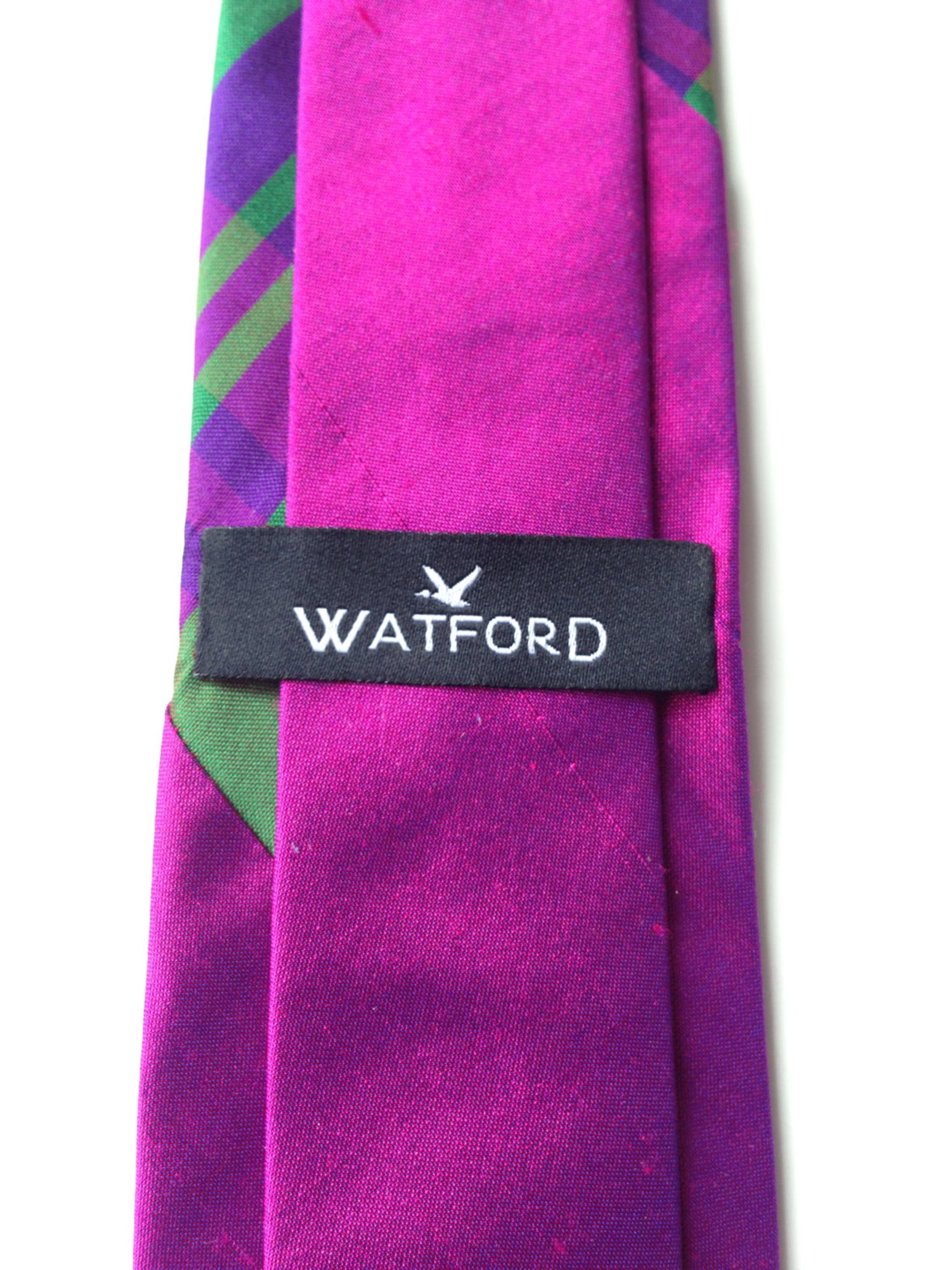 Magenta Raw Silk Tie Plaid Tie Neck Tie for Men Mens Neck Etsy