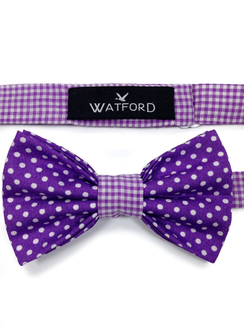 Purple Polka Dot Bow Tie Kids Bow Ties Boys Bow Tie Etsy