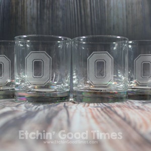 Ohio State Rocks Glass Officially licensed Ohio State Block O Rocks Glass Set of 4 image 1