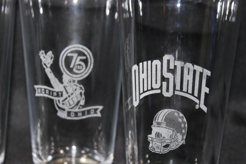 Ohio State Pint Glasses Officially Licensed Ohio State Football Pint glasses Set of 4 image 2