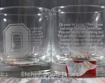 Ohio State Rocks Glass - Officially licensed Ohio State Carmen Ohio Rocks Glass Set of 2