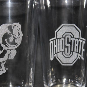 Ohio State Pint Glasses Officially Licensed Ohio State Football Pint glasses Set of 4 image 3