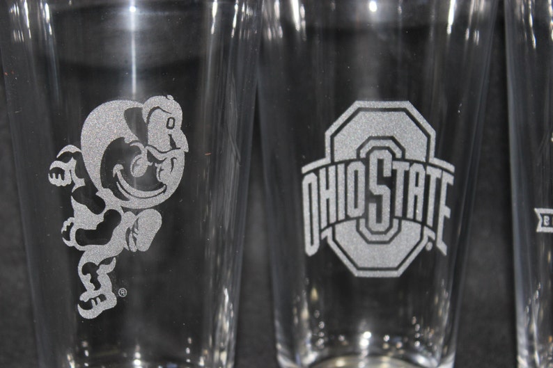 Ohio State Pint Glasses Officially Licensed Ohio State Football Pint glasses Set of 4 image 3