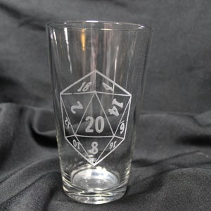 Gamer Glass - d20 Inspired Pint Glass