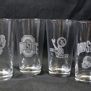 Ohio State Pint Glasses Officially Licensed Ohio State Football Pint glasses Set of 4 image 1