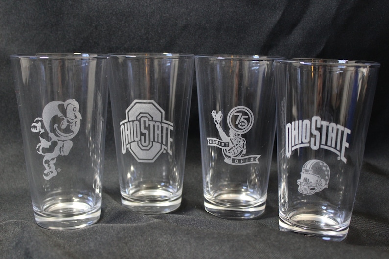 Ohio State Pint Glasses Officially Licensed Ohio State Football Pint glasses Set of 4 image 1
