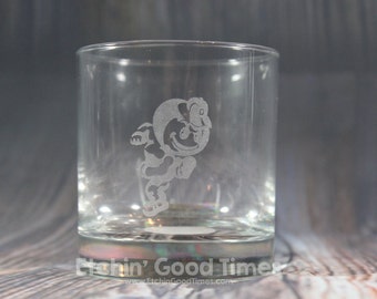 Ohio State Rocks Glass - Officially licensed Ohio State Vintage Brutus Rocks Glass