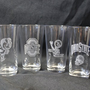 Ohio State Pint Glasses Officially Licensed Ohio State Football Pint glasses Set of 4 image 4