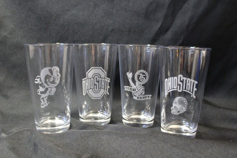 Ohio State Pint Glasses Officially Licensed Ohio State Football Pint glasses Set of 4 image 4