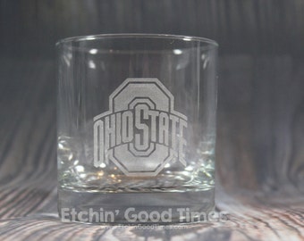 Ohio State Rocks Glass - Officially licensed Ohio State Athletic Logo Rocks Glass