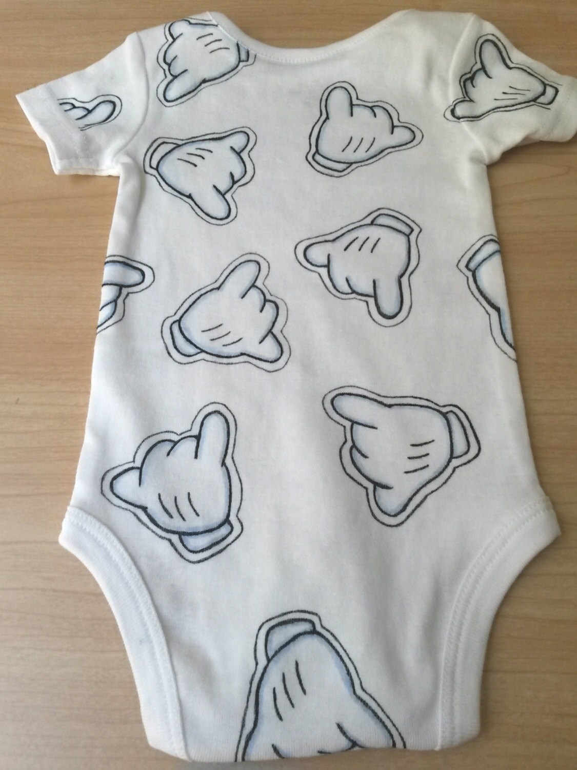 Micky Mouse Hands Shaka Pattern Baby Onesie hand Painted | Etsy