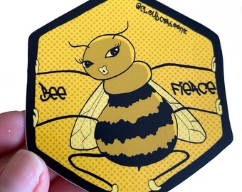 Bee Fierce Worker Honey Bee Decal Sticker | Honey