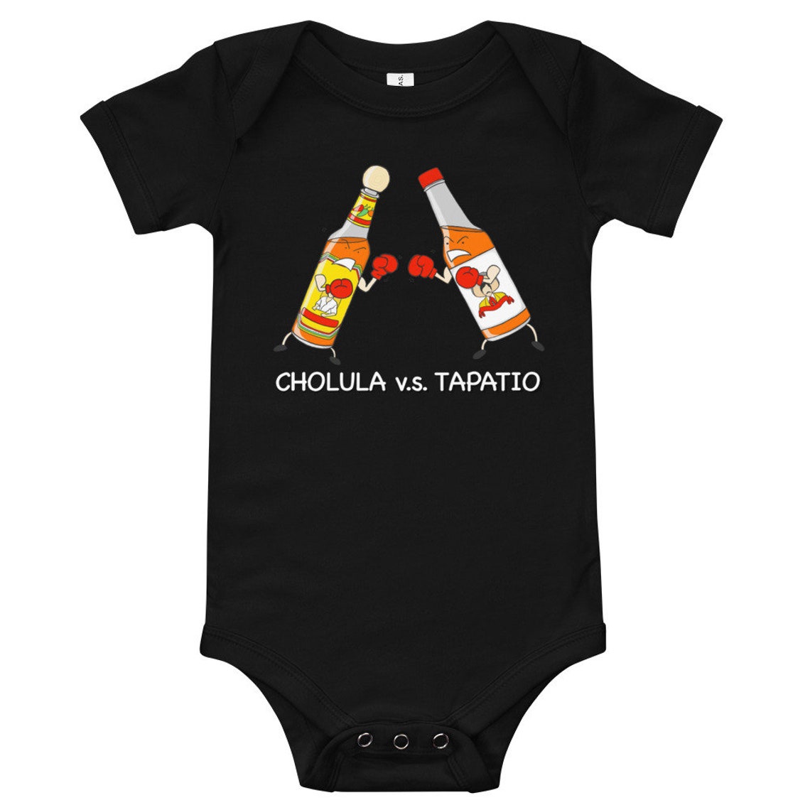 Hot Sauce Cholula v.s Tapatio Baby Onesie Black Etsy