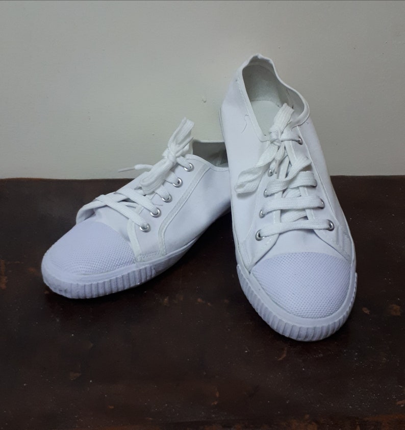 White Plimsolls Mod 60s 70s Vintage Style Gym Shoes | Etsy
