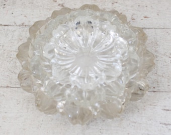 Cenicero de cristal apilable Hazel Atlas Daisy Petal vintage - Juego de tres - Cenicero, recipiente multiusos, incienso