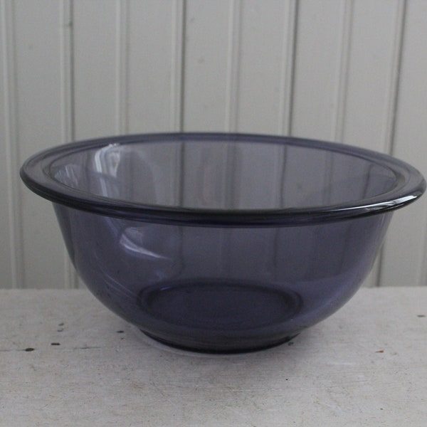 Vintage Amethyst Purple Pyrex Mixing Bowl - Pyrex Mixing Bowl, #322 - Clear Glass Purple Mixing Bowl - 1980s Pyrex Amethyst Purple Bowl