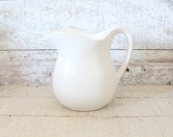 Vintage Stone China Ironstone Pitcher - White Ironstone Farmhouse Pitcher - Ironstone Pitcher/Creamer - Cottage, Farmhouse Kitchen Ironstone